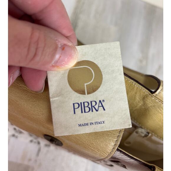 Pibra Women’s White Cutout Horsehair Italian Leather Handle Bag Boho Purse Rare - Picture 8 of 12